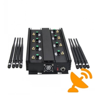 Regelbare 8 verbinden UHFvhf-Stoorzenderapparaat om Mobiel Telefoonsignaal 16W te blokkeren
